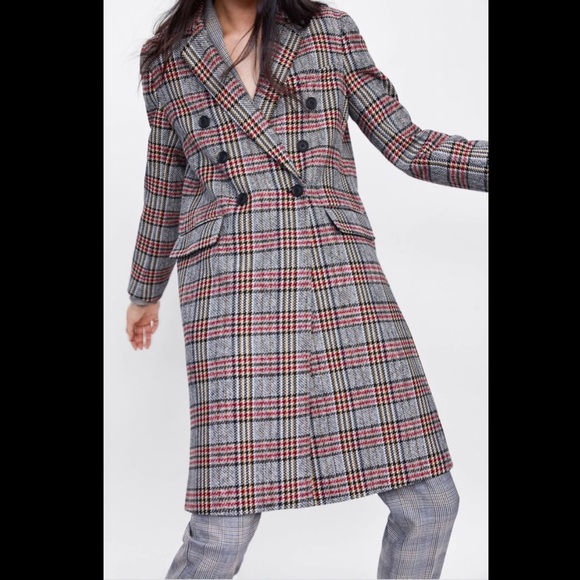❤️LAST ❤️ NWT ZARA LONG DOUBLE BREASTED COAT - Picture 1 of 13